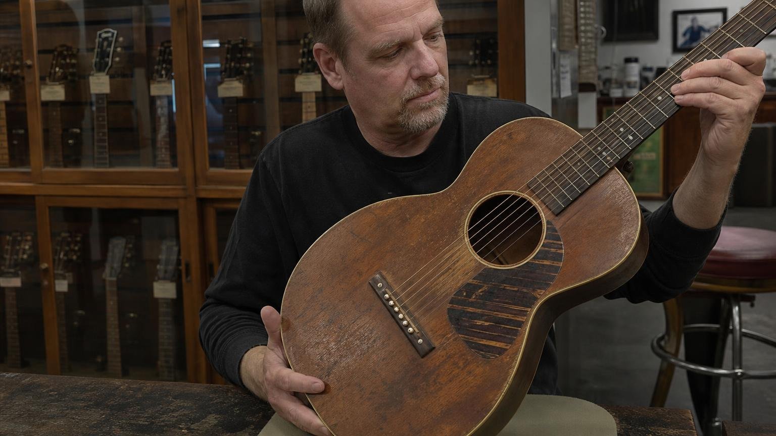 Compró una guitarra vieja en una feria y resultó haber pertenecido a un músico legendario